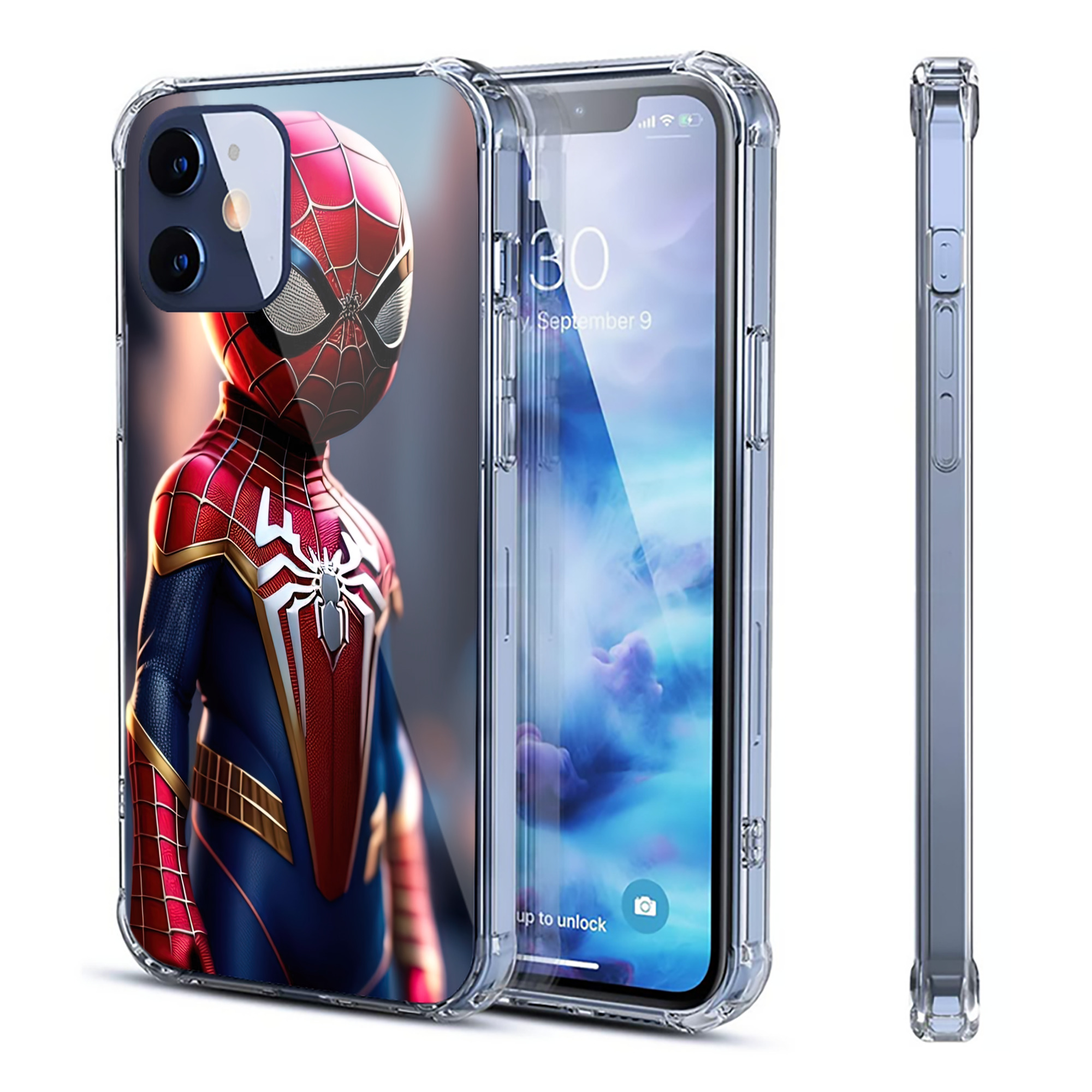 （画像用） Spider Man スパイダーマン 【iPhone 12シリーズ対応】透明スマホケース（クリアソフトケース）